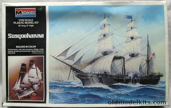Monogram 1/150 USS Susquehanna with Sails - (ex-Imai), 3702 plastic model kit